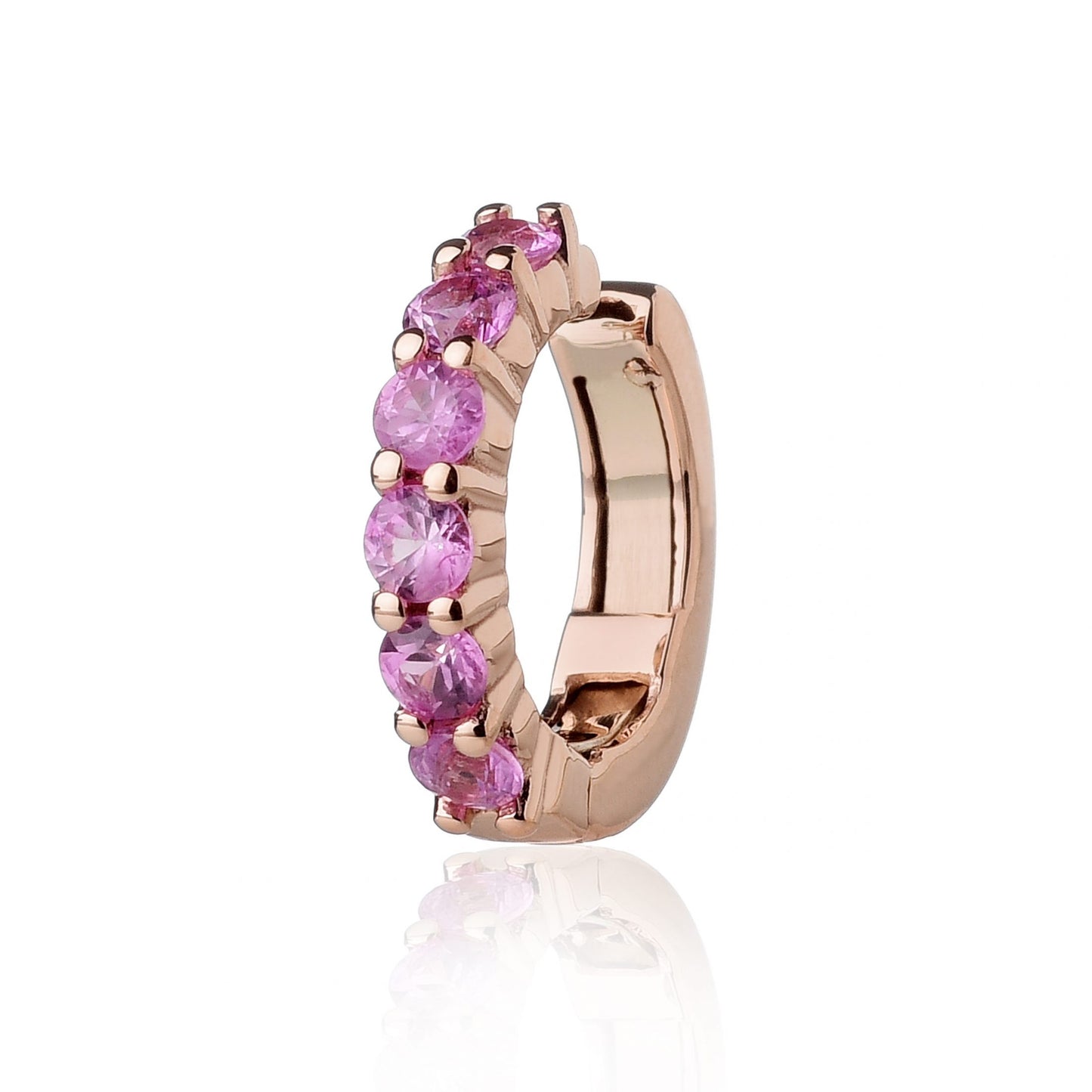 Pink Sapphire Mini Hoop