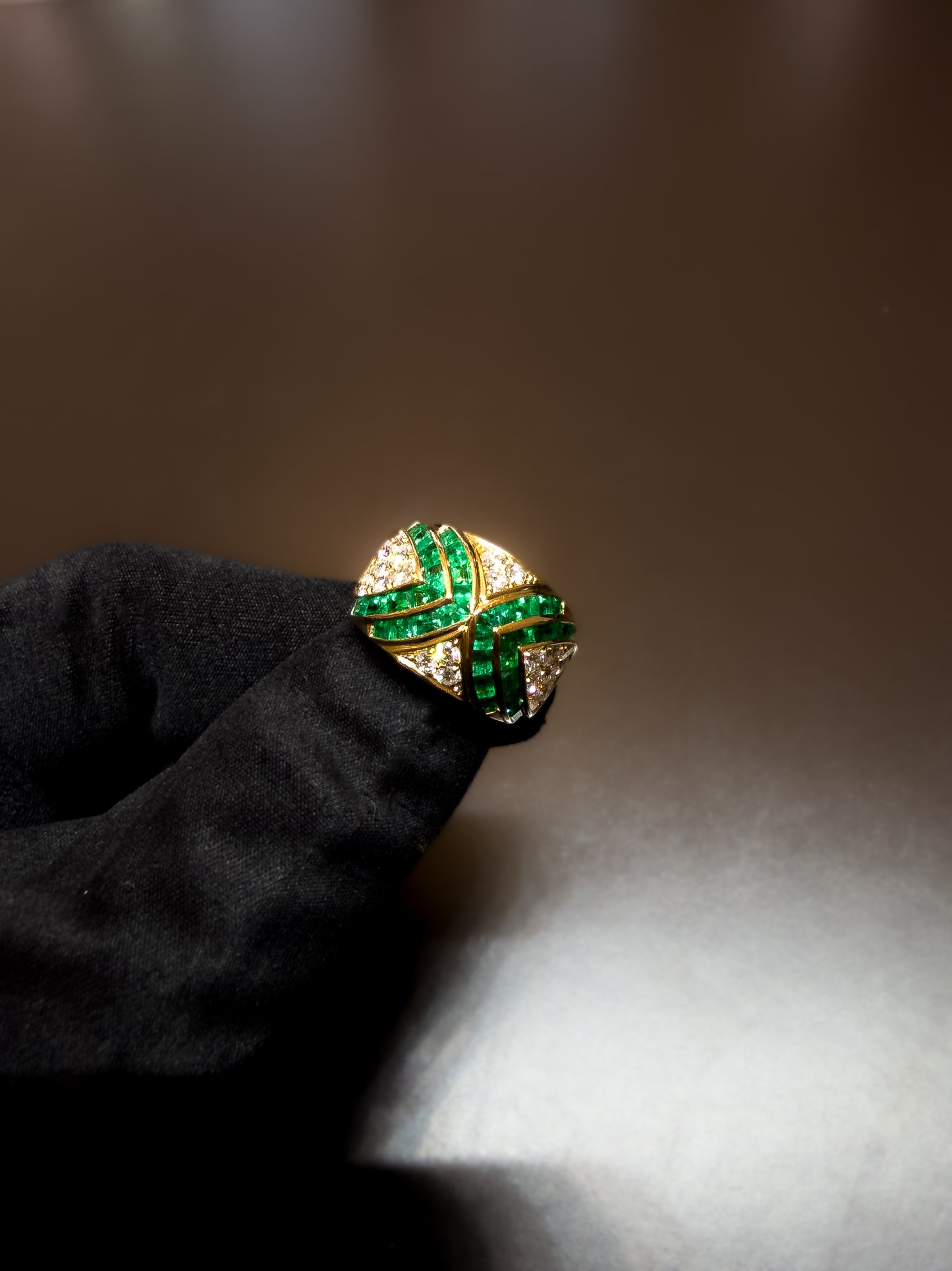 Emeralds & Diamonds ring