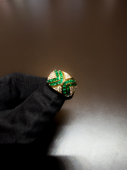 Emeralds & Diamonds ring