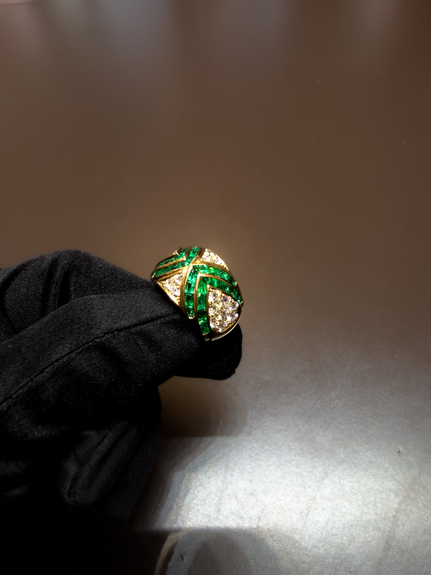 Emeralds & Diamonds ring